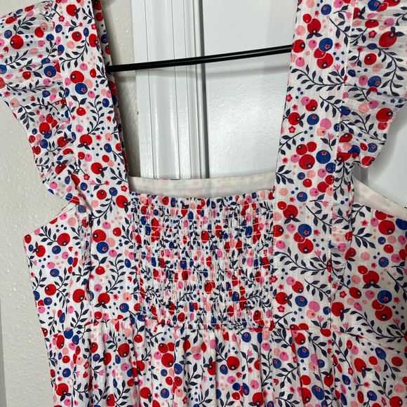 Draper James Floral Sundress XS Cotton Ruffle Strap Summer Dress - Picture 7 of 8